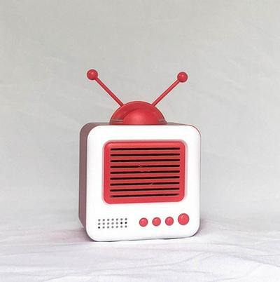 Wireless Bluetooth Speaker in Classic TV Style Mini 2.1 Channel Sound Box Supports TF Card and USB Flash Drive