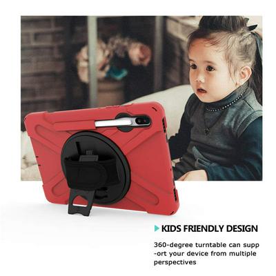 Pirate King 3-Layer Detachable Hard PC + Soft Silicone with 360 Degree Removable Stand and Adjustable Hand Strap Back Cover Case for Samsung Galaxy Tab S6