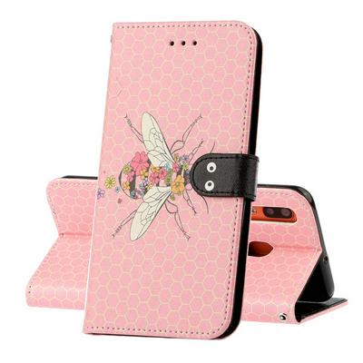 Silk Texture PU Leather + Soft TPU Card Slots with Stand Support and Wallet Protective Case for Samsung Galaxy M20