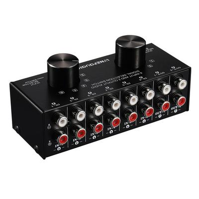 RAC Audio Switch 6 Input 2 Output Two-way Composite Audio Selector Box 