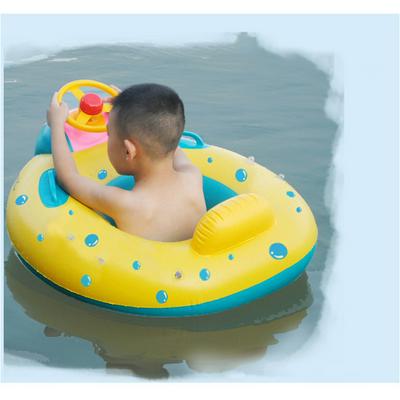 Baby Safety Baby Swimming Float Inflatable Angle Adjustable Sun Shade Boat Seat Ring Swimming Pool Lifebuoy with Sunscreen Awning and Horn