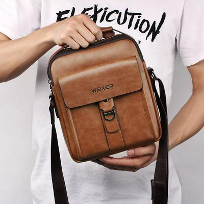 Youth Men's Korean Style PU Bag Messenger Casual Sports Single Shoulder Crossbody Bag