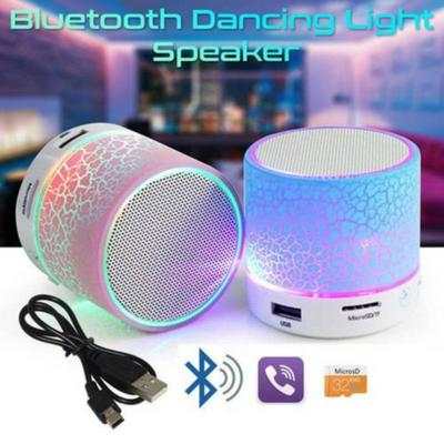 Crack Pattern Portable Support Card Mobile Phone Computer Mini Subwoofer Wireless LED Glowing Bluetooth Speaker