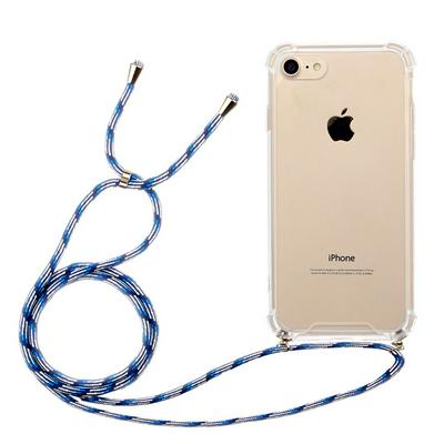Hanging Rope Wrist Strap Hard Acrylic Back Cover Protective Case for iPhone 7 / 8 