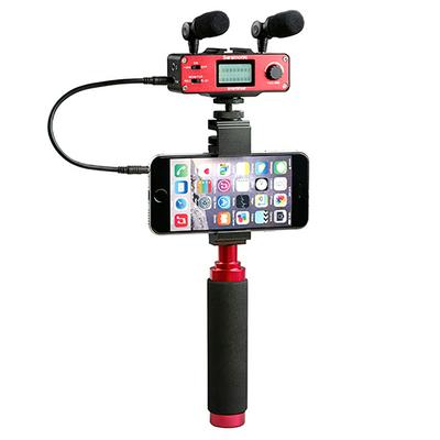 Handheld Vlog Microphone, Saramonic SmartMixer Stereo Mic System with Selfie Stick for Interview, Live Streaming, Shooting Vlog