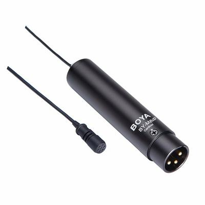 XLR Omnidirectional Microphone, BY-M80D Clip-on 3-pin Lapel Mic for Canon Sony Panasonic Camcorders