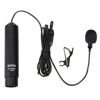 BY-M4C Condenser Microphone Cardioid ­XLR Mic with Clip-on System for Canon Sony Panasonic Camcorders