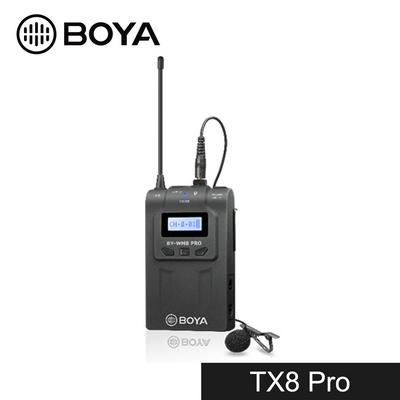 Wireless Microphone System Transmitter, TX8 PRO 2-Channel UHF Transmitter with Lapel Microphone