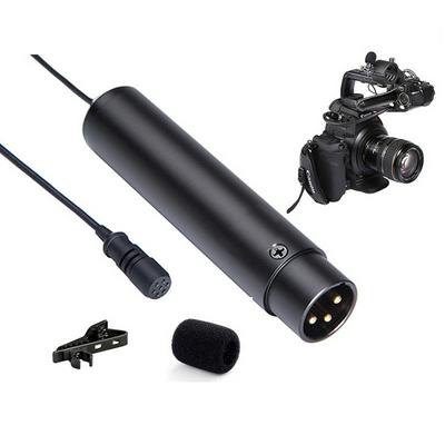 XLR Omnidirectional Microphone, BY-M40D Clip-on 3-pin Lapel Mic for Canon Sony Panasonic Camcorders