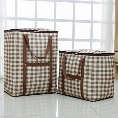 Oxford Cloth Organizer Plaid Quilt Storage Bags for Clothes, Blanket