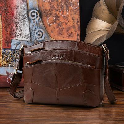 Women's Genuine Leather Cross-body Bag Multipocket Messenger Bag