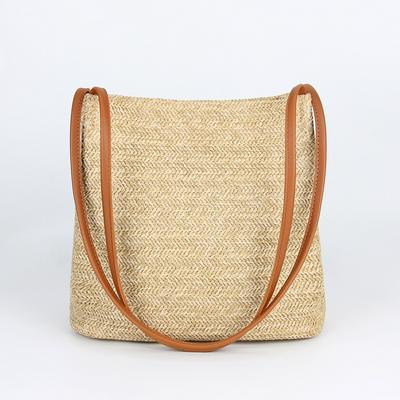 Casual One-shoulder Straw Woven Bag Wild Match Bucket Portable Shoulder Handbag