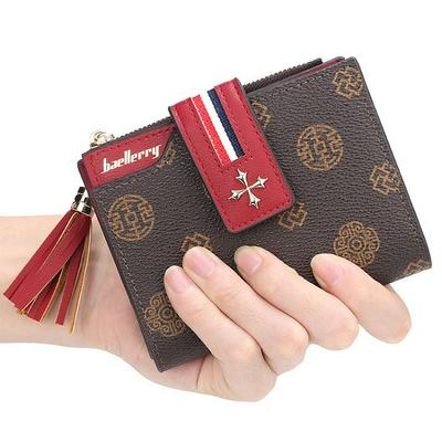 Women's Bifold Wallet Multi-slot PU Leather Purse with Snap Button and Zipper