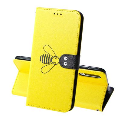 Bee Pattern Shockproof PU Leather + Soft TPU with Strap Card Slots Stand Wallet Protective Case for Samsung Galaxy A50 