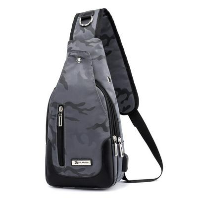 Multifuntional Shoulder Bag Anti-theft Casual Bag with Zippers and Eyelet for Earphones Cable Going Through