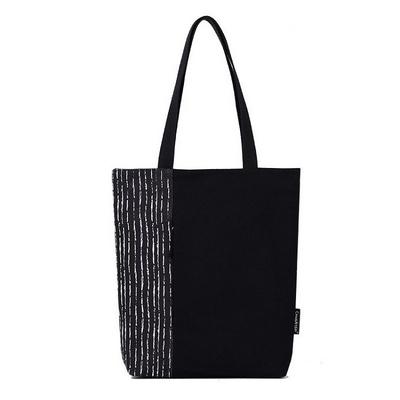 Fashionable Single Shoulder Bag Striped Canvas Tote Bag