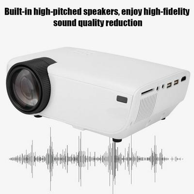 Mini Projector 1280x1080 Resolution Portable Movie Projector with LED Lamp Compatible with HDMI, SD, AV and USB - White