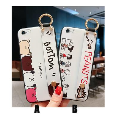 Cartoon Stitch Pattern Wrist Strap Series Anti-Scratch Soft TPU Back Cover Case for iPhone 6 / 6S 