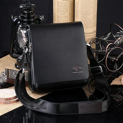 Men's PU Leather Business Casual Shoulder Messenger Bag 