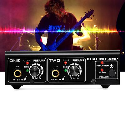 A961 2-Channel Microphone Amplifier Electric Guitar Bass Amplifier Computer Recording Live Instrument Performance Audio Amplifier