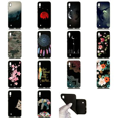 Colored Painting Anti-Scratch Shockproof Black Bottom Soft TPU Back Cover Case for Samsung Galaxy M10