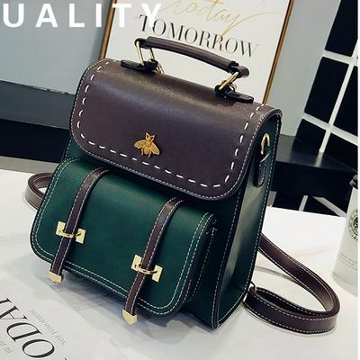 PU Leather Fashion Mini Backpack Schoolbag for Women Girls
