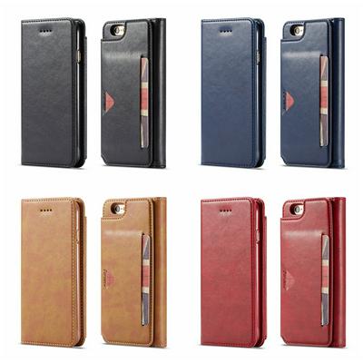 Solid Color Shockproof Side Flip PU Leather + Soft TPU Card Slots and Stand Wallet Case for iPhone 6 Plus / 6S Plus