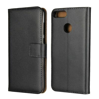 Plain Weave Shockproof Anti-Scratch Side Flip Genuine Leather + Soft TPU Card Slots with Magnetic Buckle and Stand Wallet Protective Case for Huawei Honor 9 Lite / Honor 9 Youth Edition