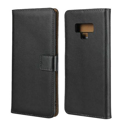 Solid Color Shockproof Anti-Scratch Side Flip Genuine Leather + Soft TPU Card Slots with Magnetic Buckle and Stand Wallet Protective Case for Samsung Galaxy Note 9