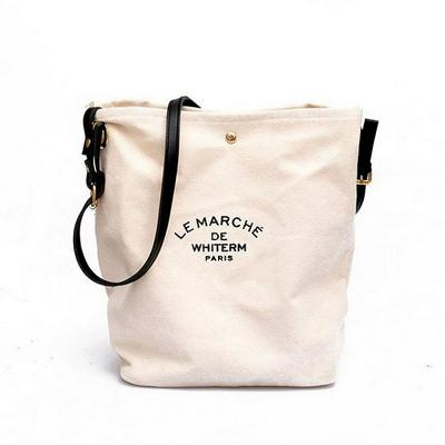 Women's Single Shoulder Canvas Tote Bag Simple Everyday Shopping Bag 