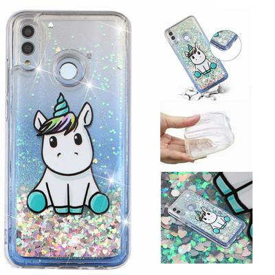 Outer Pattern Bling Style Quicksand Anti-Scratch Soft TPU Back Cover Protective Case for Huawei Honor 10 Lite