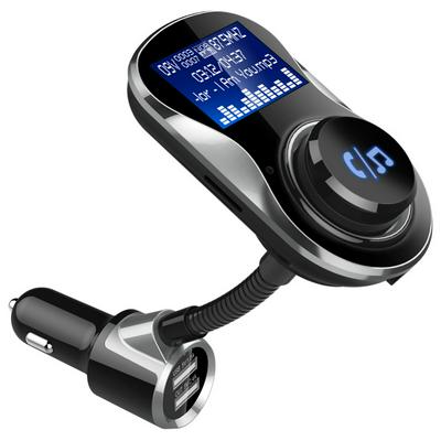 BC26B Bluetooth Car Handsfree 1.5 inch LCD FM Transmitter with USB Port AUX Quick Charge Voltage Monitor
