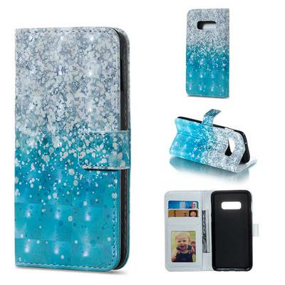 3D Colored Painting Shockproof Anti-Scratch Side Flip PU Leather + Soft TPU Card Slots with Picture Frame Stand and Magnetic Buckle Wallet Case for Samsung Galaxy S10 Lite