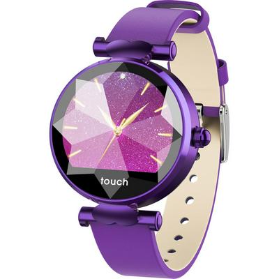 B80 Leather Strap 3D Diamond Glass Heart Rate Blood Pressure Sleep Monitor Multi-Sports Mode Fitness Women Smart Watch Lady Birthday Gift