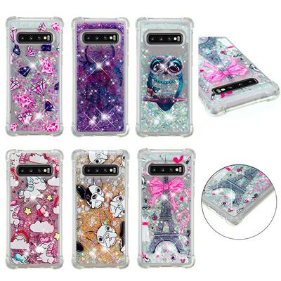 Quicksand Colored Painting Anti-Scratch Shockproof Soft TPU Back Cover Case for Samsung Galaxy S10