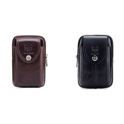 Cow Captain Men's Genuine Leather Wear Belt Clip Mobile Phone Hook Bag 4.7inch 5.5inch 6inch Phone Pocket
