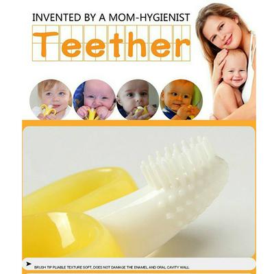 Banana Shaped Food Grade Silicone Baby Training Toothbrush for Babies Toddlers Kids Newborn Teeth Care Beads Baby Dental Chewing Gift