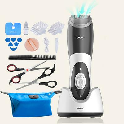 Enssu ES969 Waterproof ABS Professional Electric Rechargeable Ultra-Quiet with Automatic Inhaling Shorn Hair Function and Charging Base Cordless Hair Clipper for Baby Children