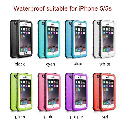 Dot Series Clear Back Waterproof Diving Underwater Hard PC + Soft TPU Hybird Back Cover Protective Case for iPhone SE 5S 5G 5