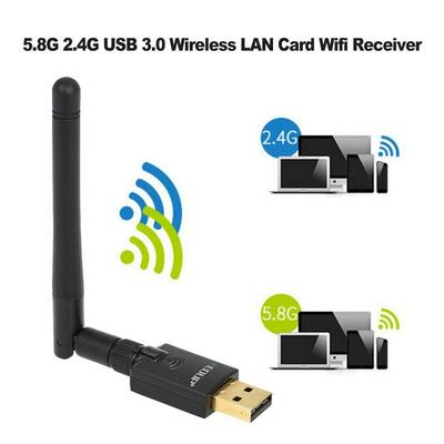 EDUP Dual-Band 2.4G/5.8G AC600Mpbs 802.11ac USB 3.0 Wireless LAN Card With 2dbi Antenna 600Mpbs WiFi Dongle for Windows Mac  