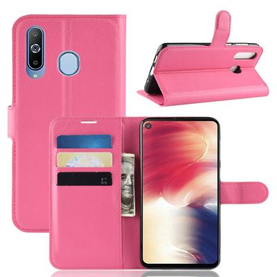 Lichee Pattern Side Flip Wallet Style PU Leather + Soft TPU Card Holder with Stand and Magnetic Buckle Case for Samsung Galaxy A8s / A9 Pro (2019)