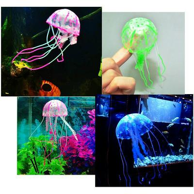 5*15cm Aquarium Landscaping Decorations Fluorescent Simulation Jellyfish Goldfish Tank Scene Eco-Friendly Material
