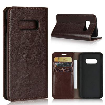 Crazy Horse Pattern Side Flip Drop Protection Genuine Leather + Soft TPU with Card Slots and Stand Wallet Protective Case for Samsung Galaxy S10 Lite