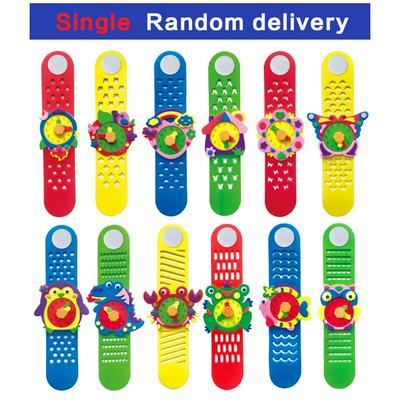  Handicraft Make Simulation Cartoon Wearable DIY 3D EVA Foam Craft Sticker Handmade Watch Clock Learning Kids Kindergarten Educational Games 