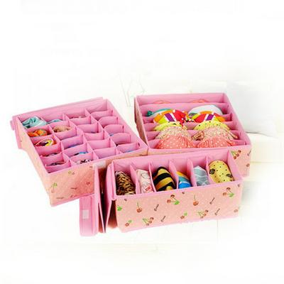 3pcs/set Cherry Coated Waterproof High Hard Cover Box Bra Underwear Socks Storage Boxes