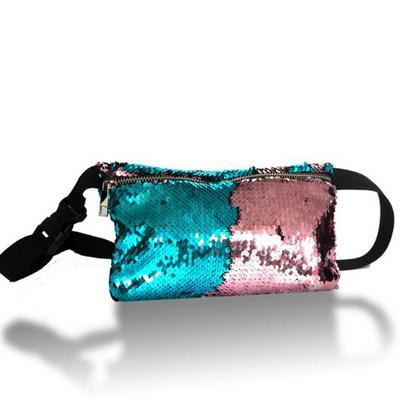 Fashion Reversible Sequin Glitter Outdoor Riding Shopping Phone Keys Storage Waist Cross Body Bag for Women