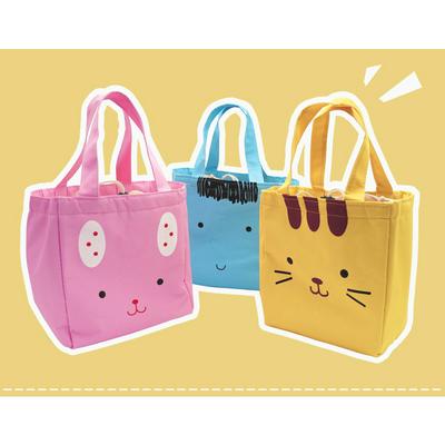 Cartoon Animal Pattern Waterproof Oxford Women Students Round Hot And Cold Insulation Portable Picnic Lunch Storage Bag