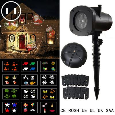 12 Patterns Outdoor LED Waterproof Insert The Ground Home Garden Star Indoor Decoration Christmas Laser Snowflake Card Projector Disco Light