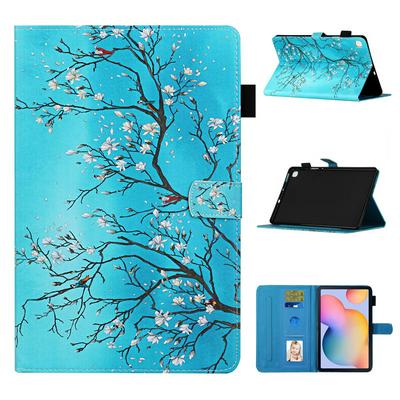 Colored Painting Shockproof PU Leather + Soft TPU Tablet Case with Card Slots and Pencil Holder for Samsung Galaxy Tab S6 Lite P610/P615 10.4inch