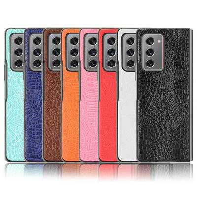 Extra Thinness Shockproof Crocodile Pattern Laminated Leather All-Inclusive Folding Protective Leather Cover Case for Samsung Galaxy Z Fold 2 5G